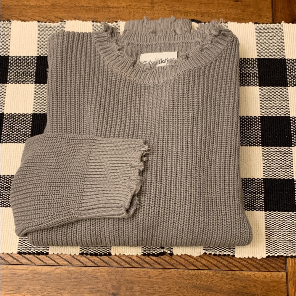Chelsea DeBoer by Lily & Lottie distressed sweater